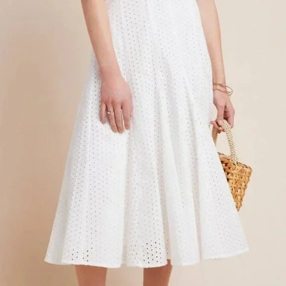 Anthropologie Esther Eyelet Midi Dress - Picture 3 of 9